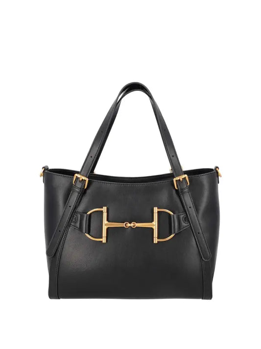 SHOPPING TAYLOR CON ACCESSORIO A MORSETTO COLORE NERO