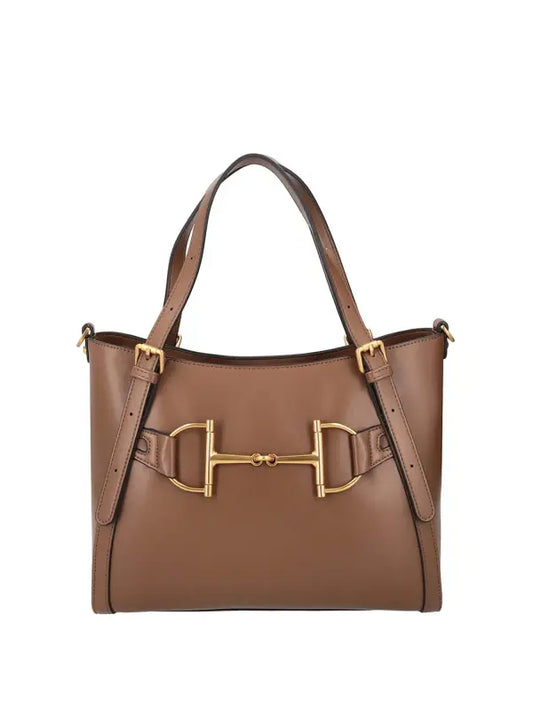 SHOPPING TAYLOR CON ACCESSORIO A MORSETTO COLORE MARRONE