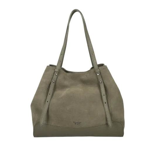 BORSA IN SUEDE VERMONT TOSCA BLU VERDE 50%PELLE 50%CROSTA DI MUCCA